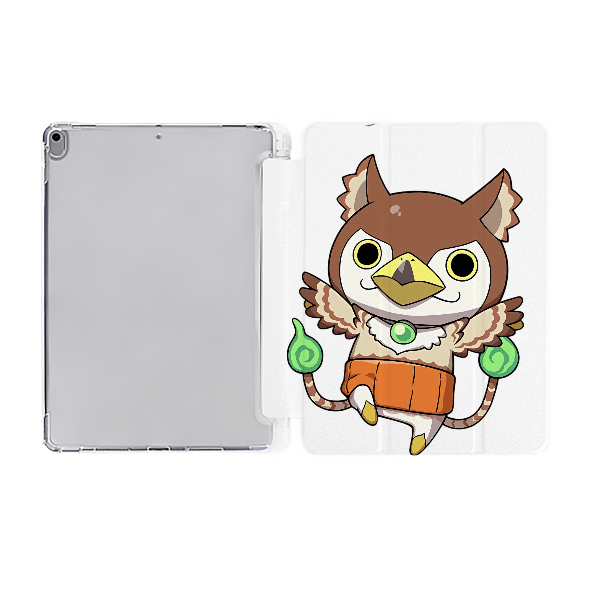 （画像用） 妖怪ウォッチ Yo-kai Watch IPad ケース ペン収納付き 三つ折りスタンド PUレザー×シリコン 対応機種9.5/10.5/10.9インチ